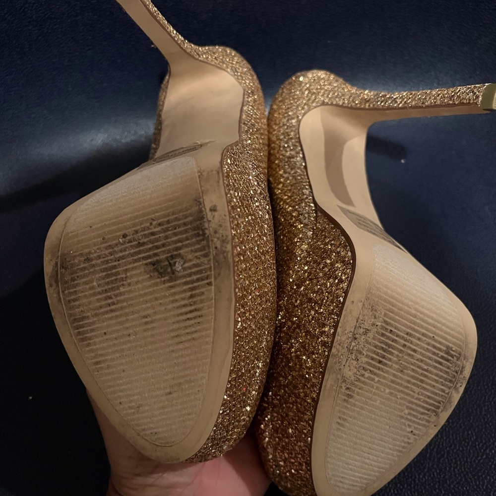 Elegant Gold Glitter Stilettos